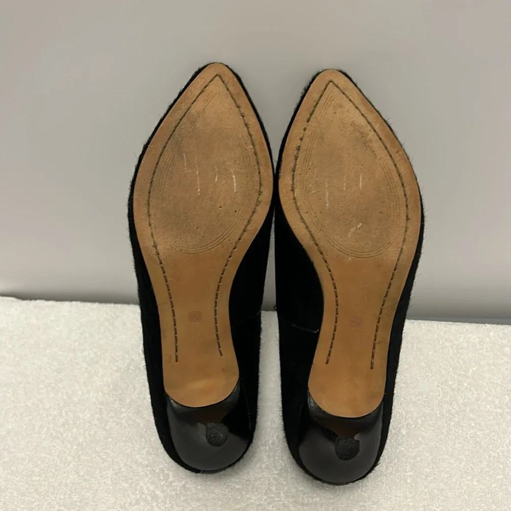 Elliot Lucca Leather Calf Hair Heeled Black shoe size 7 - Picture 6 of 11